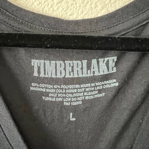 Justin Timberlake Man Of The Woods Tour Band Graphic V-Neck Womens T-Shirt Lrg - Picture 4 of 5